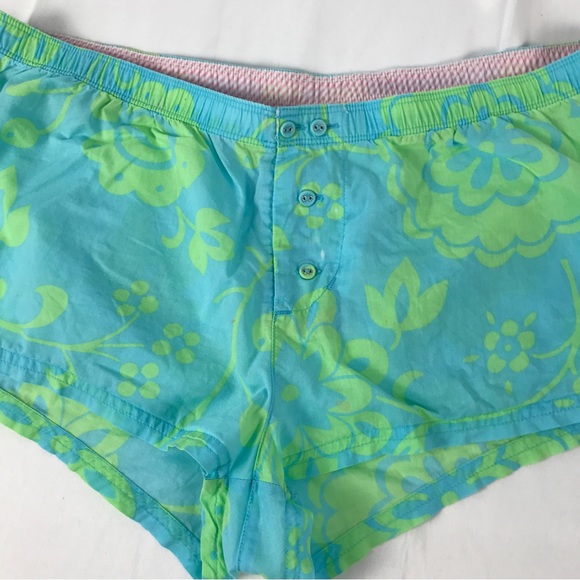 RARE VINTAGE Y2K PINK Boxer Victoria’s Secret Blue &‎ Green Floral - Picture 4 of 8
